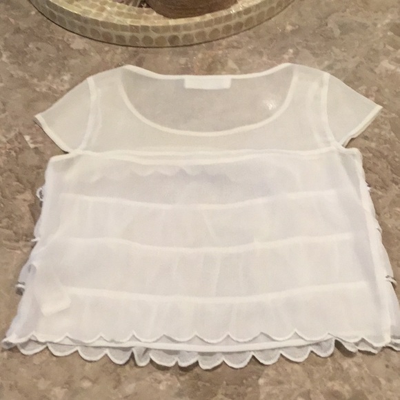 Abercrombie and Fitch ruffle sparkly sheer sequin blouse. XS - Picture 3 of 3